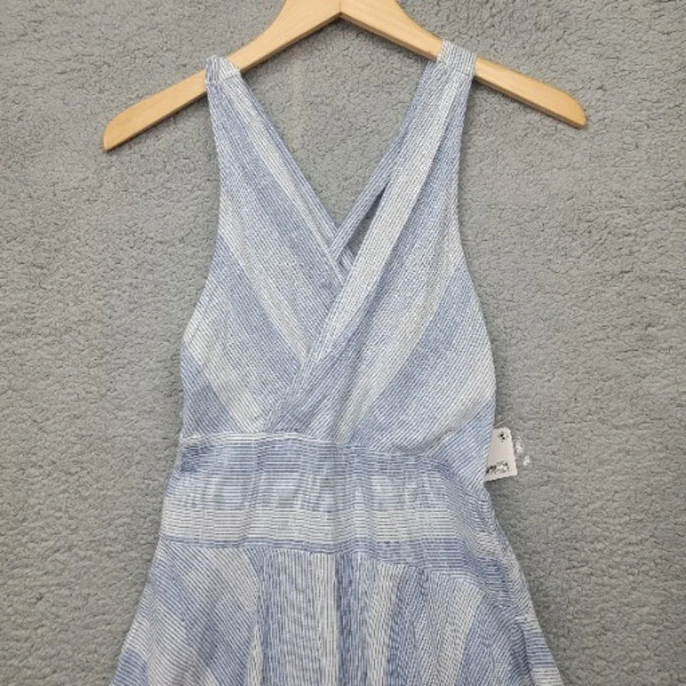 Free‎ People Endless Summer Sunset Surf Midi Dress Sky Blue Stripe Size XS READ